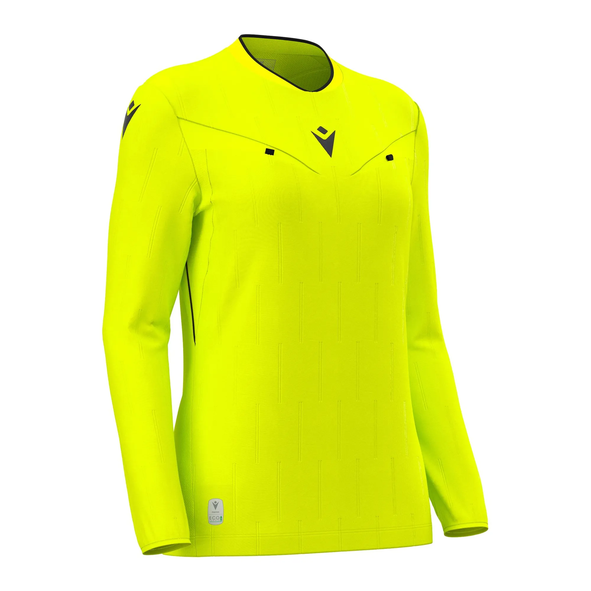 Macron Schiedsrichter Trikot Tess Eco Langarm Damen Neon Yellow Front #farbe_neon-yellow