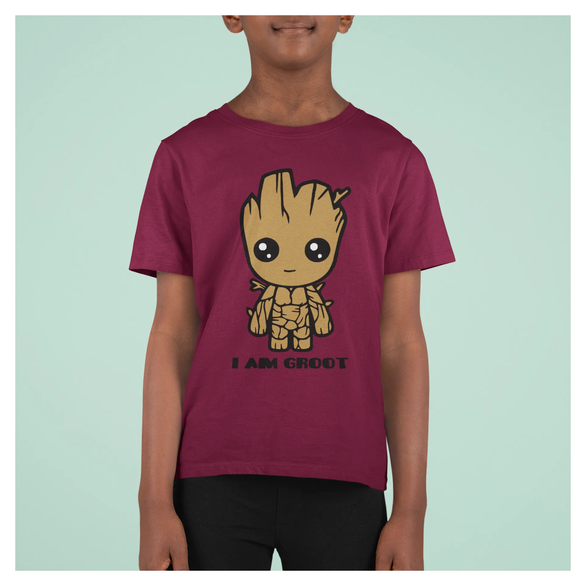 BIGTIME Marvel Avengers Marvel Baby Groot T-Shirt Kinder bordeaux Front #farbe_bordeaux