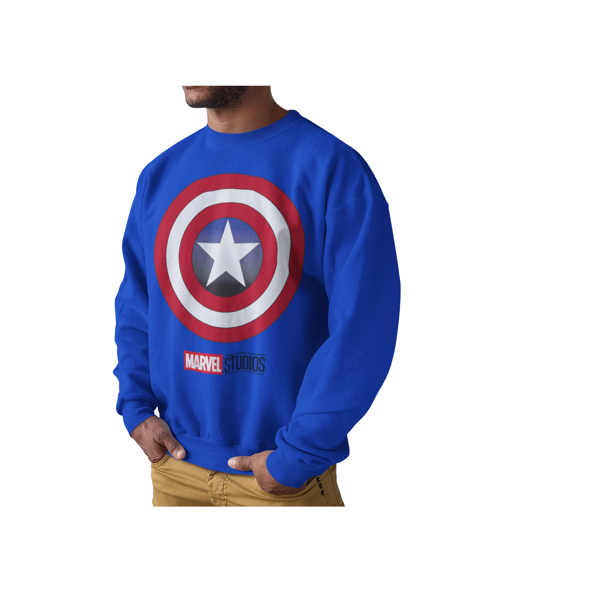 BIGTIME Marvel Avengers Marvel Captain America Schild Sweatshirt Herren royalblau Front #farbe_royalblau
