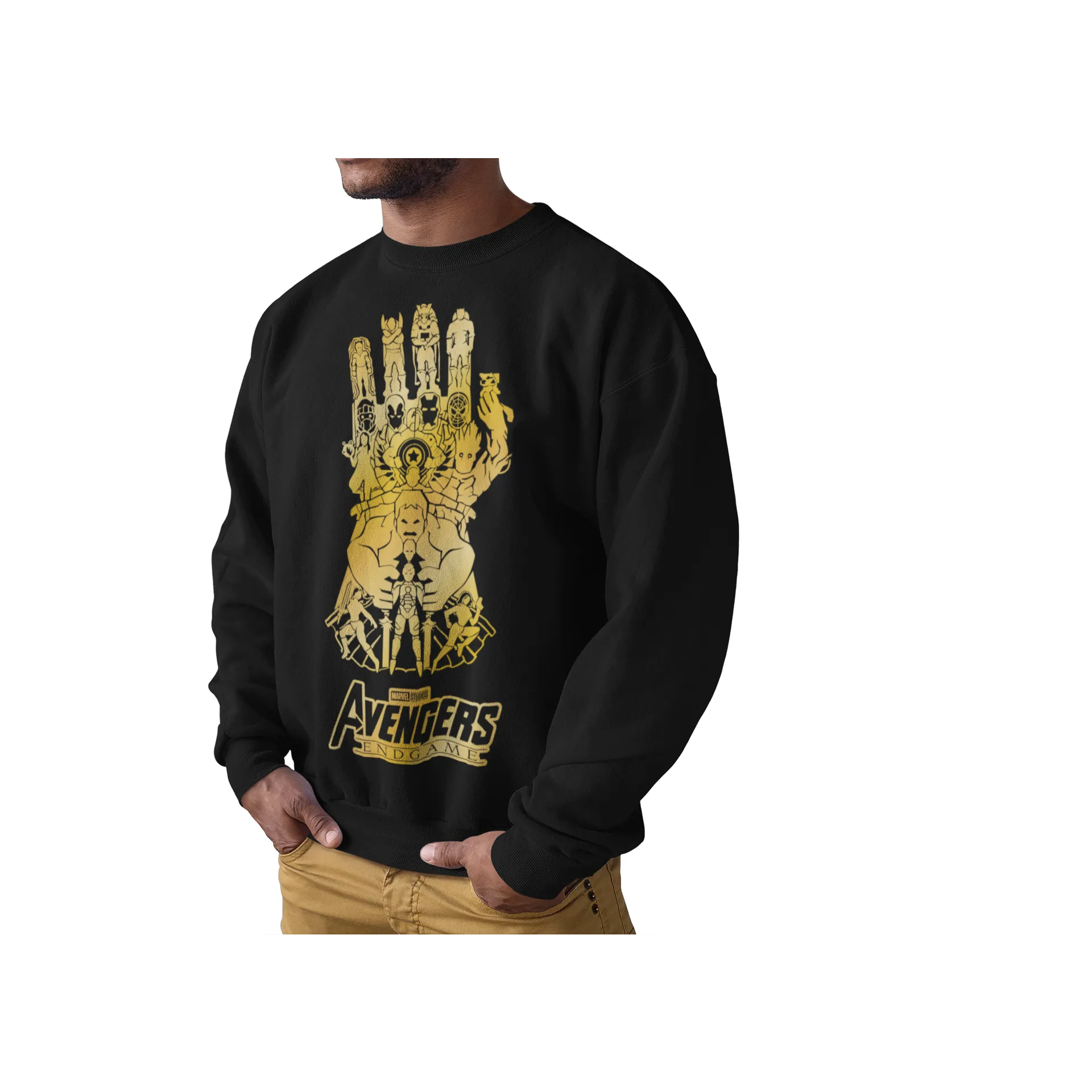 BIGTIME Marvel Avengers Thanos Avengers Endgame Sweatshirt Herren schwarz Front #farbe_schwarz