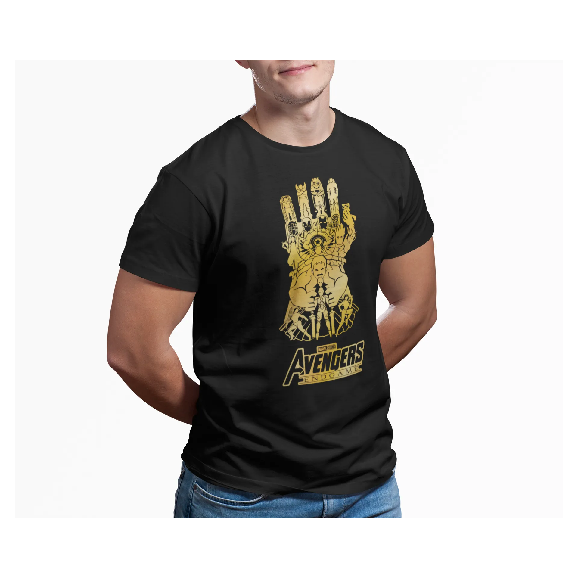 BIGTIME Marvel Avengers Thanos Avengers Endgame T-Shirt Herren schwarz Front #farbe_schwarz