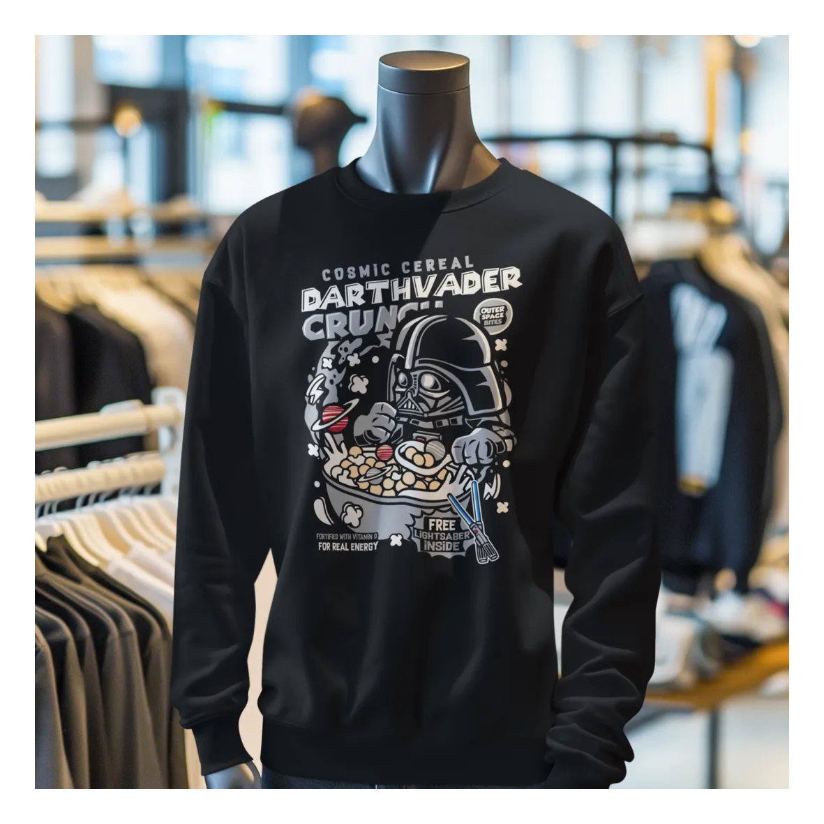 BIGTIME May the 4th Darth Vader Crunch Cereal Sweatshirt Unisex Schwarz Front