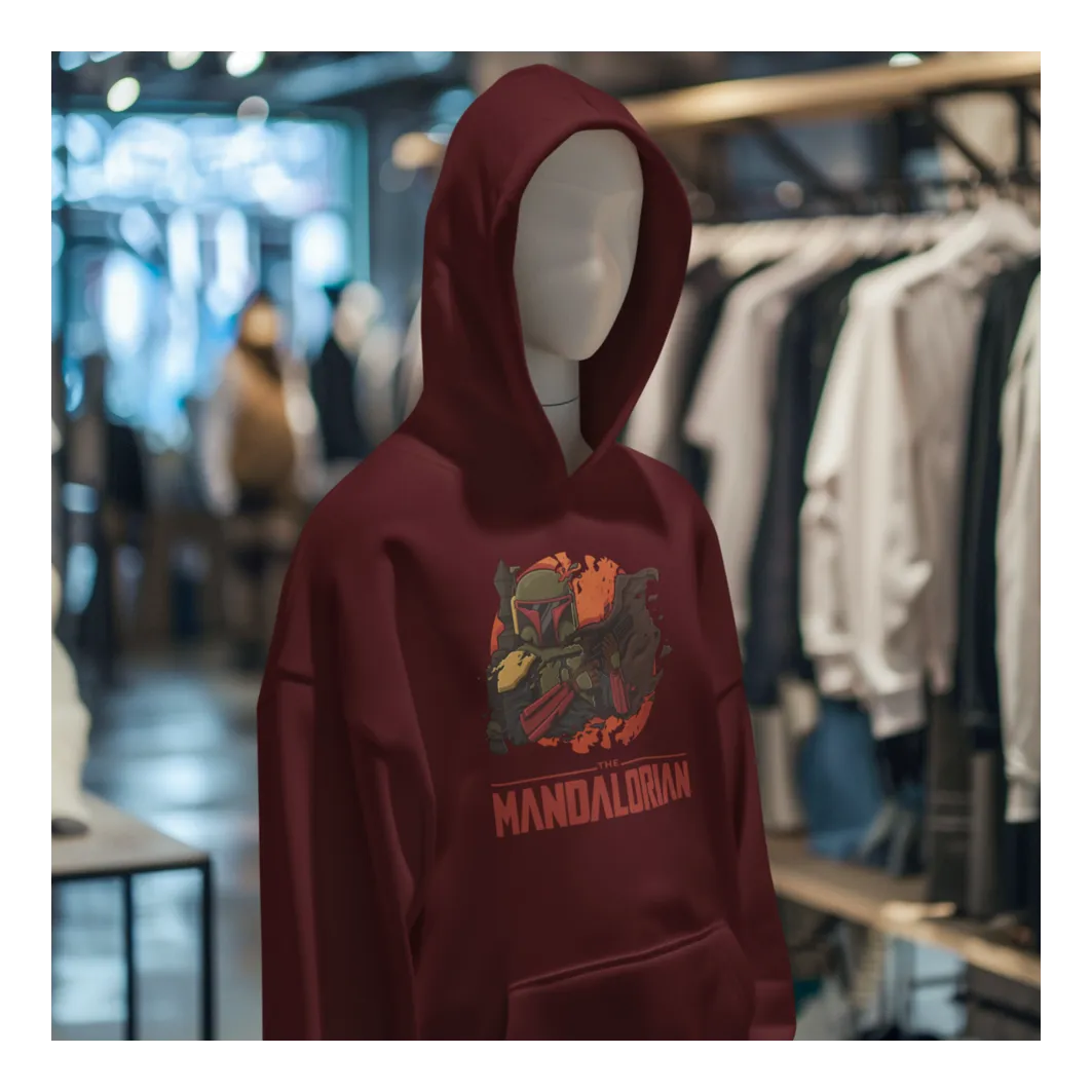 BIGTIME May the 4th Mandalorian - 1 Hoodie Unisex Burgundy Front #farbe_burgundy