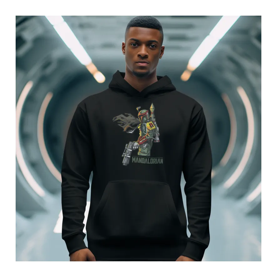 BIGTIME May the 4th Mandalorian - 2 Hoodie Kinder Schwarz Front #farbe_schwarz