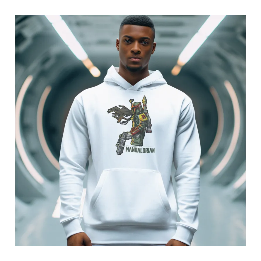 BIGTIME May the 4th Mandalorian - 2 Hoodie Kinder Weiß Front #farbe_weiss