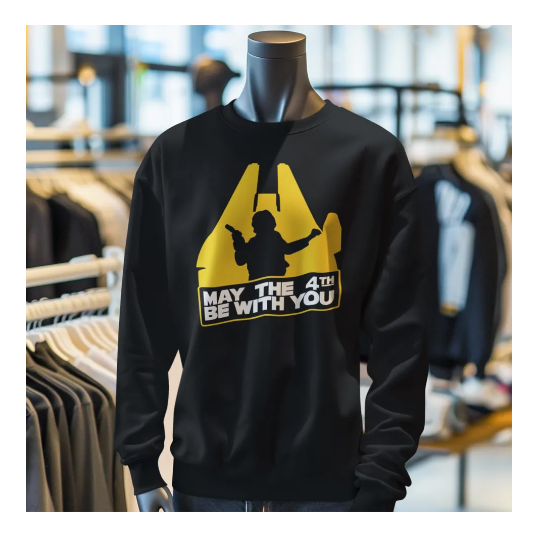 BIGTIME May the 4th May The 4th Be With You Sweatshirt Kinder Schwarz Front