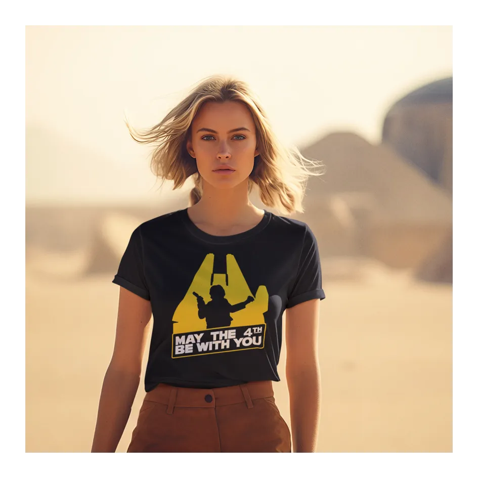BIGTIME May the 4th Star Wars May The 4th Be With You T-Shirt Unisex Schwarz Front