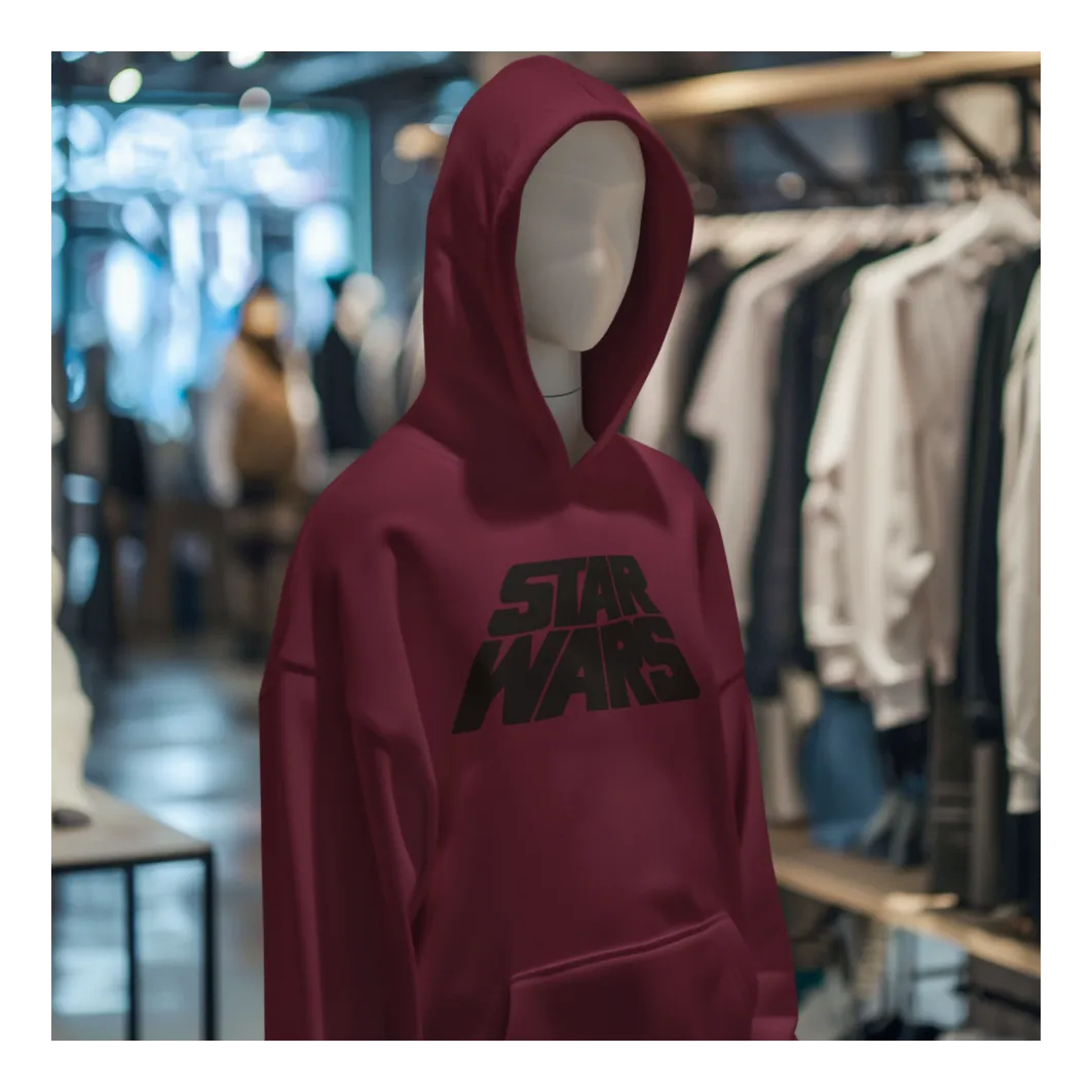 BIGTIME May the 4th Star Wars Title - 1 Hoodie Kinder Burgundy Front #farbe_burgundy