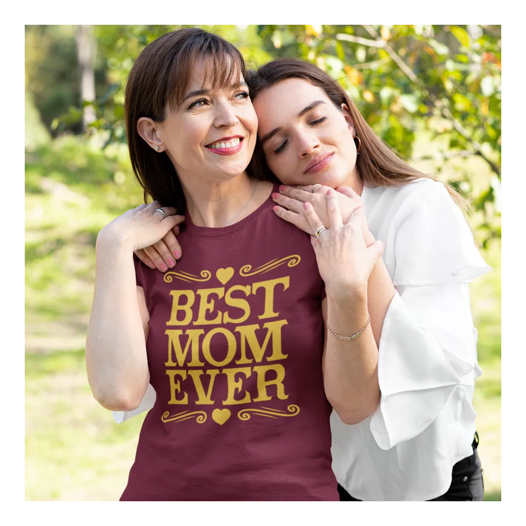 BIGTIME Muttertag Best Mom Ever - 2 T-Shirt Kinder Burgundy Front #farbe_burgundy