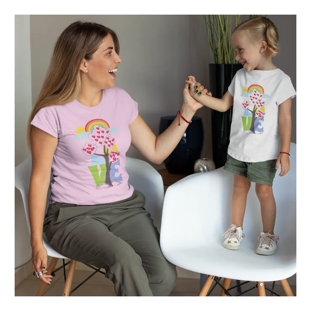 BIGTIME Muttertag Growing Love T-Shirt Unisex Weiß Front #farbe_weiss