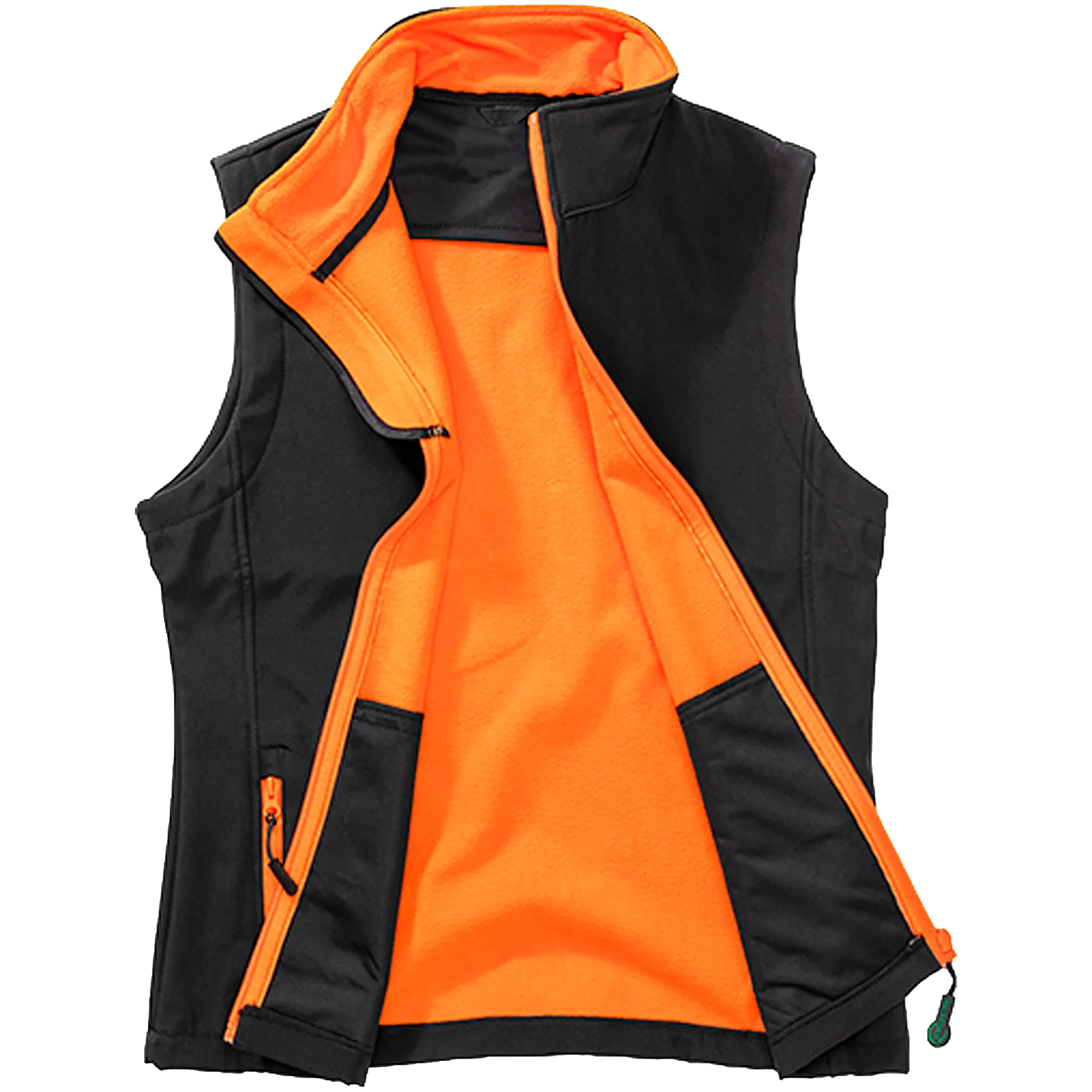 Result Recycled Softshell Weste Damen black-orange Front #farbe_black-orange