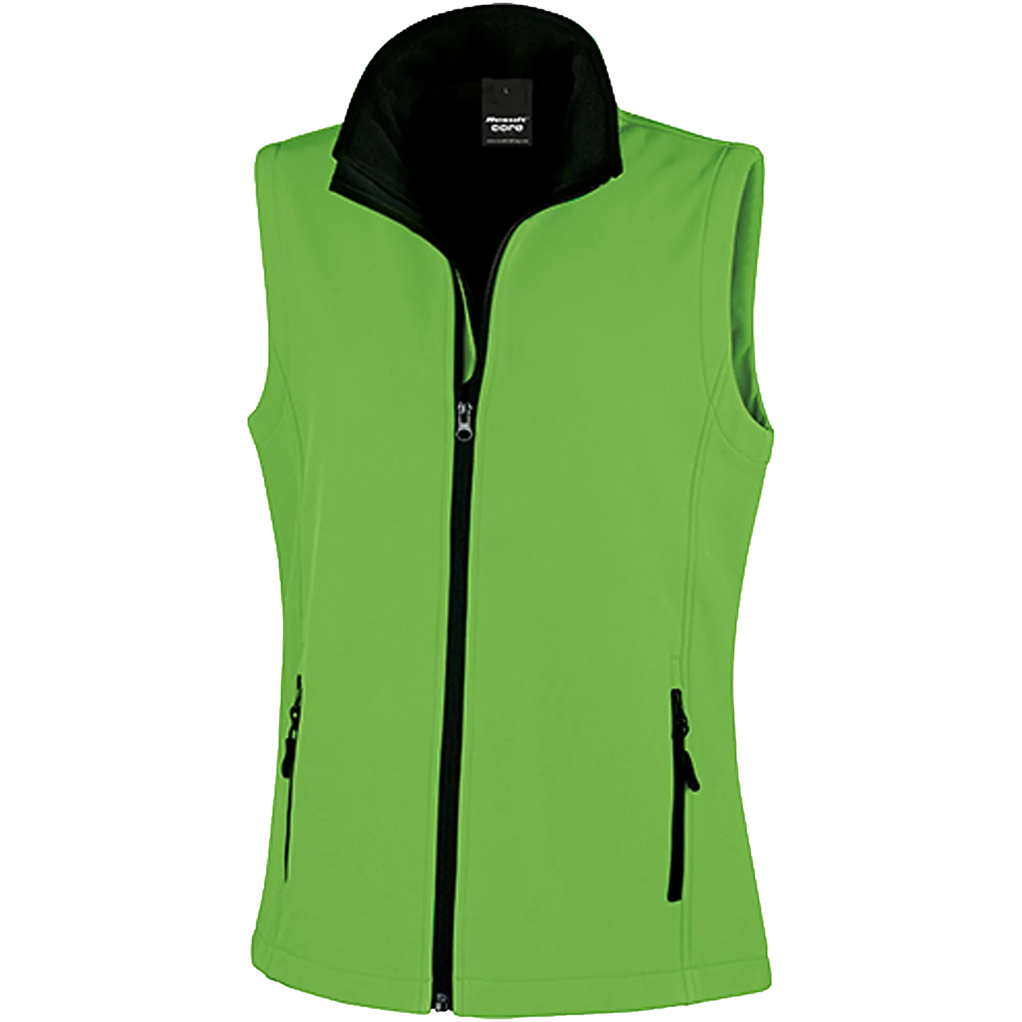Result Recycled Softshell Weste Damen vivid-green-black Front
