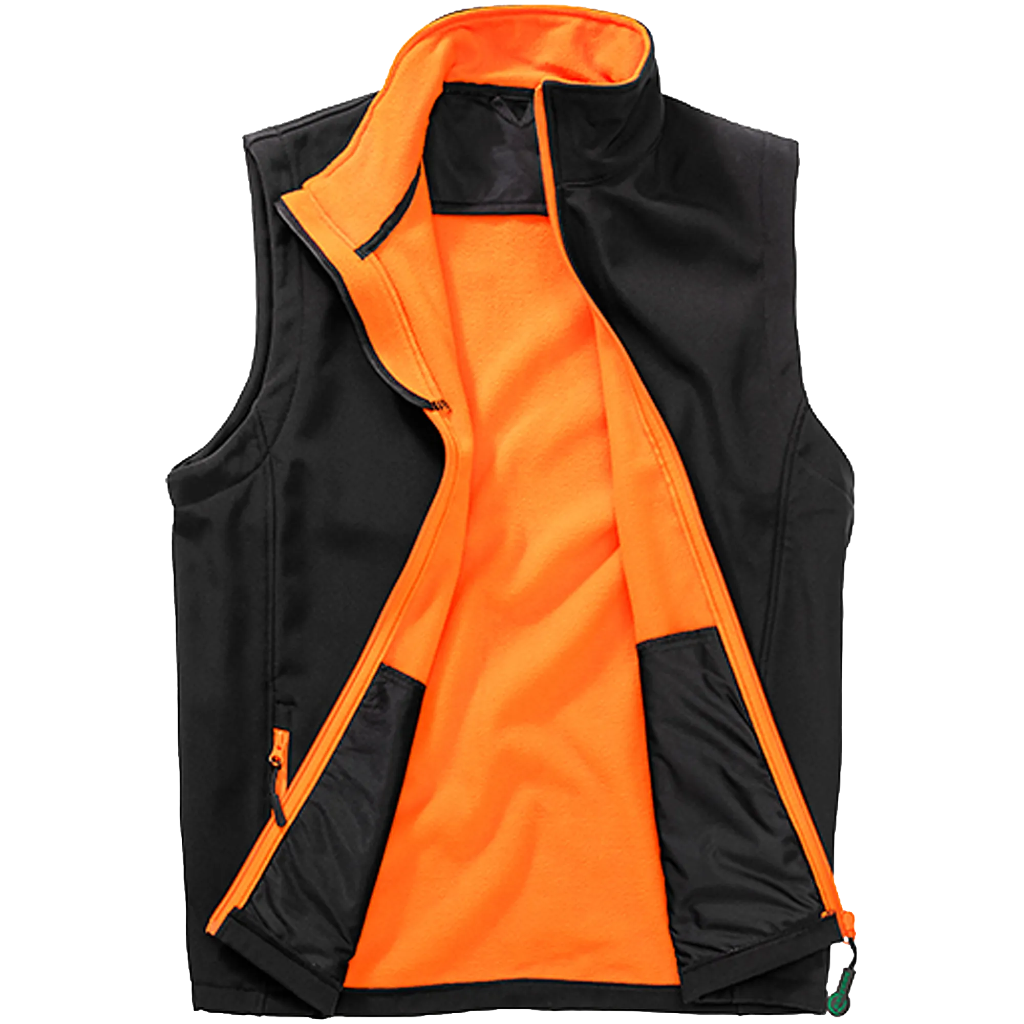 Result Recycled Softshell Weste Herren black-orange Front #farbe_black-orange