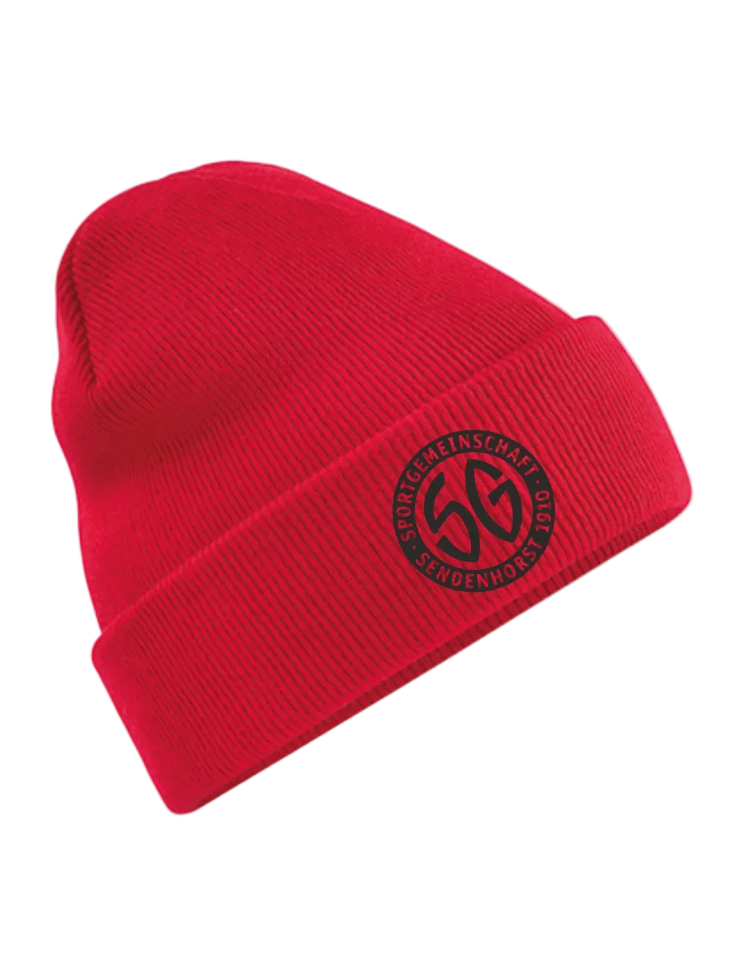 BIGTIME SG Sendenhorst Beanie, bestickt rot Front #farbe_rot