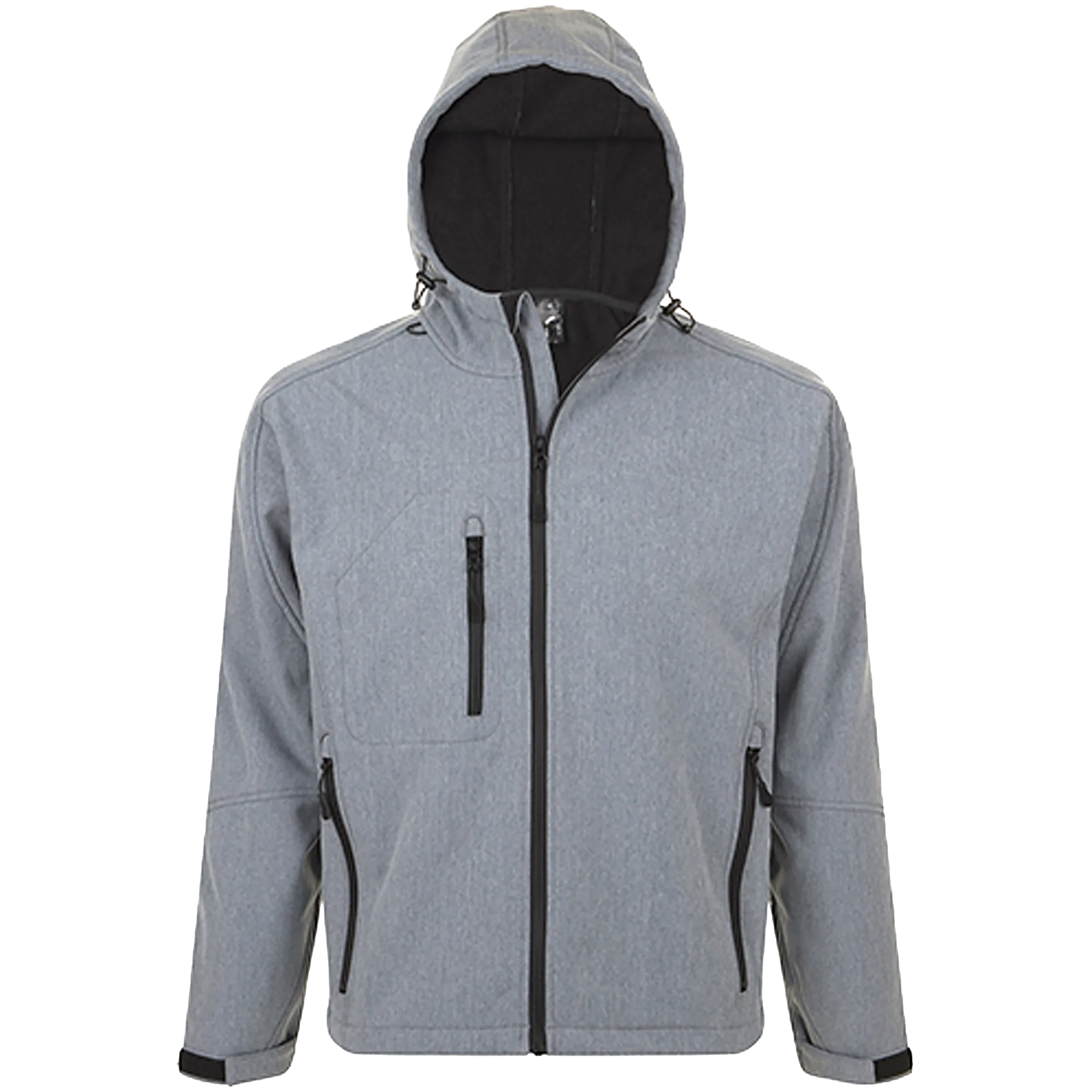 SOL´S Hooded Softshell Jacket Replay Herren Grey Melange Front