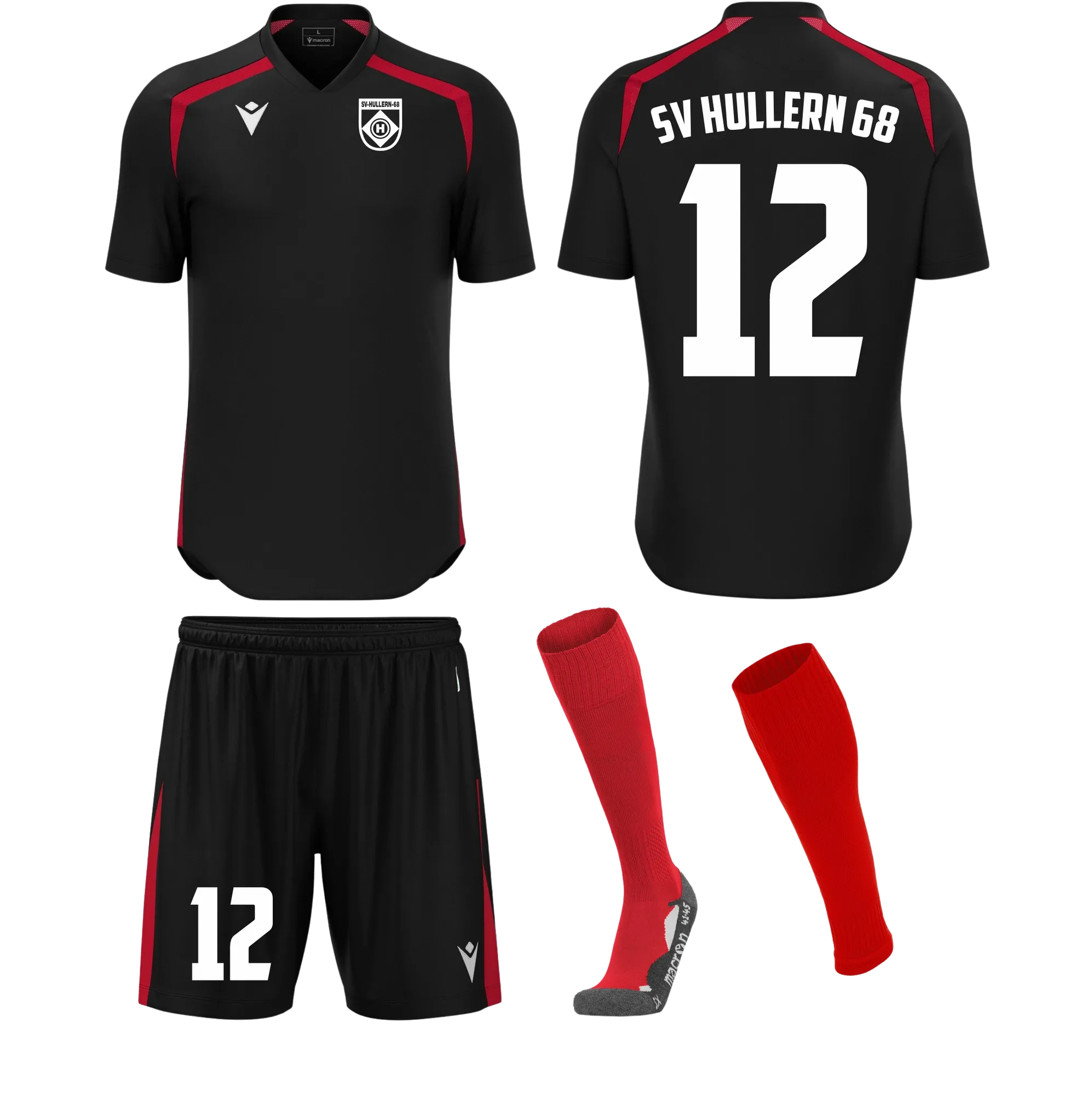 BIGTIME SV Hullern 1968 | Set-Senioren WYRM schwarz Front #farbe_schwarz