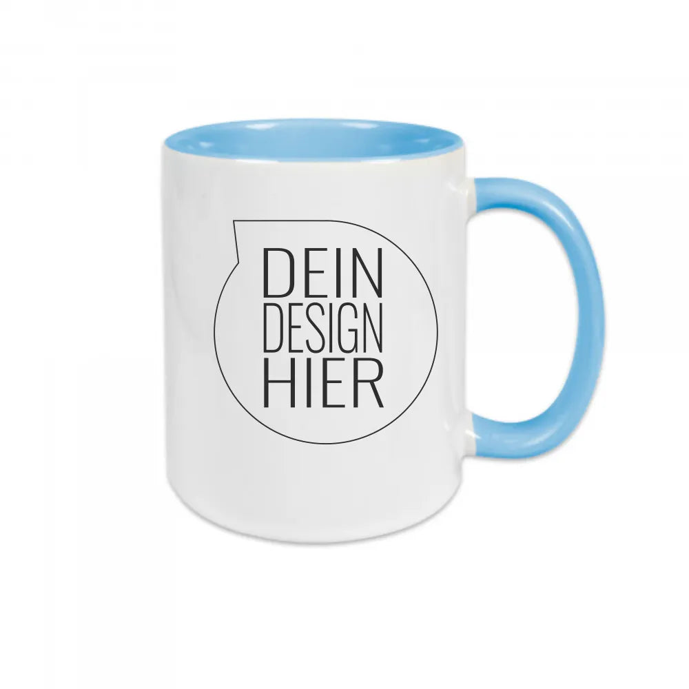 IVM Tasse 2-farbig, Hellblau, Henkel & Innen inkl. individuellem Druck