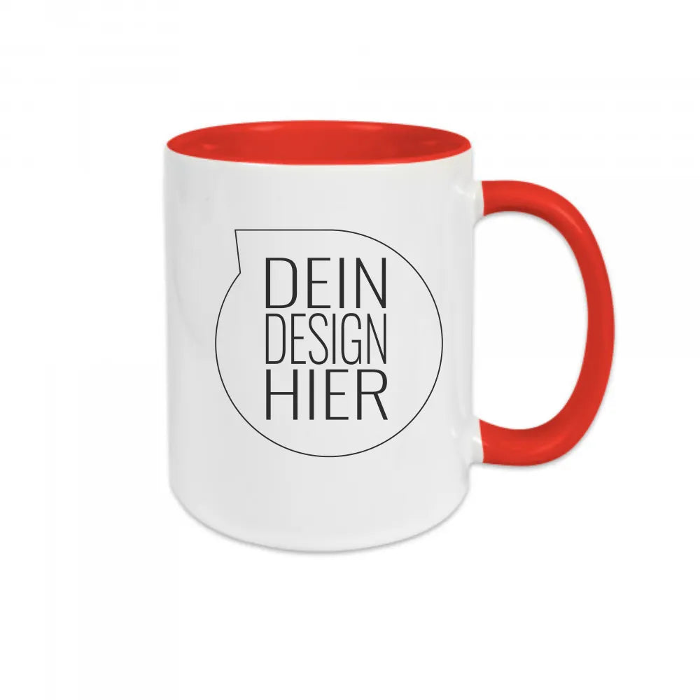 IVM Tasse 2-farbig, Rot, Henkel & Innen inkl. individuellem Druck