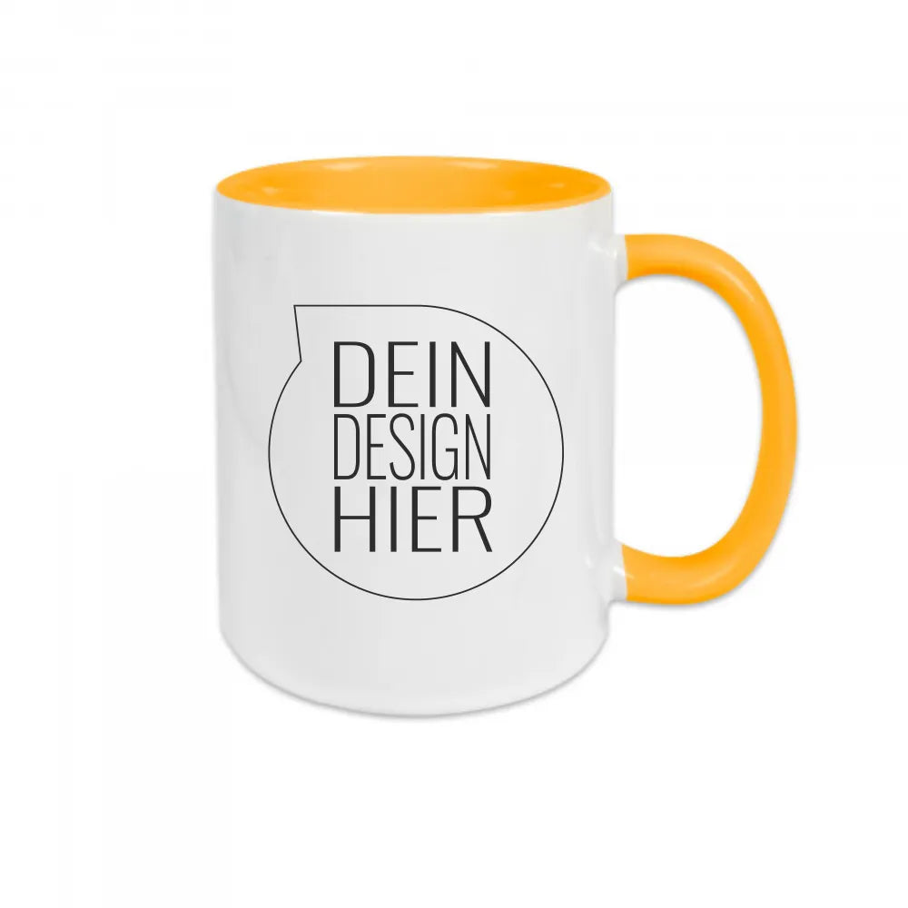 IVM Tasse 2-farbig, Goldgelb, Henkel & Innen inkl. individuellem Druck