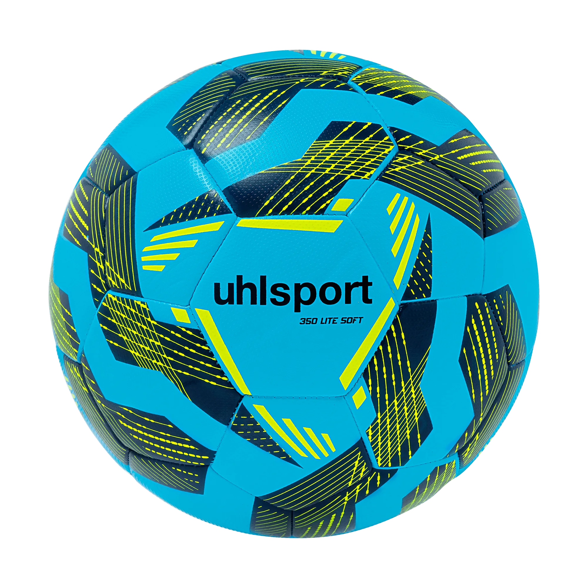 uhlsport Fußball Lite Soft 350 Unisex eisblau-marine-fluo-gelb Front #farbe_eisblau-marine-fluo-gelb
