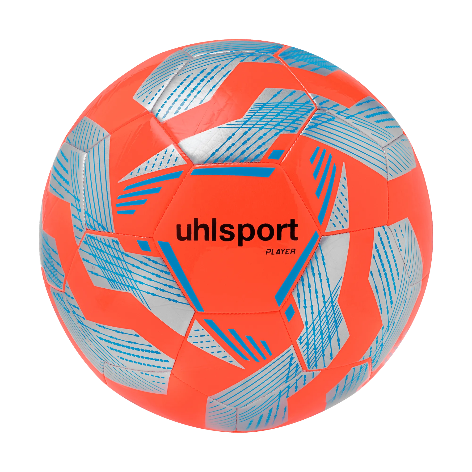 uhlsport Fußball Player Unisex fluo-rot-silber-cyan Front #farbe_fluo-rot-silber-cyan