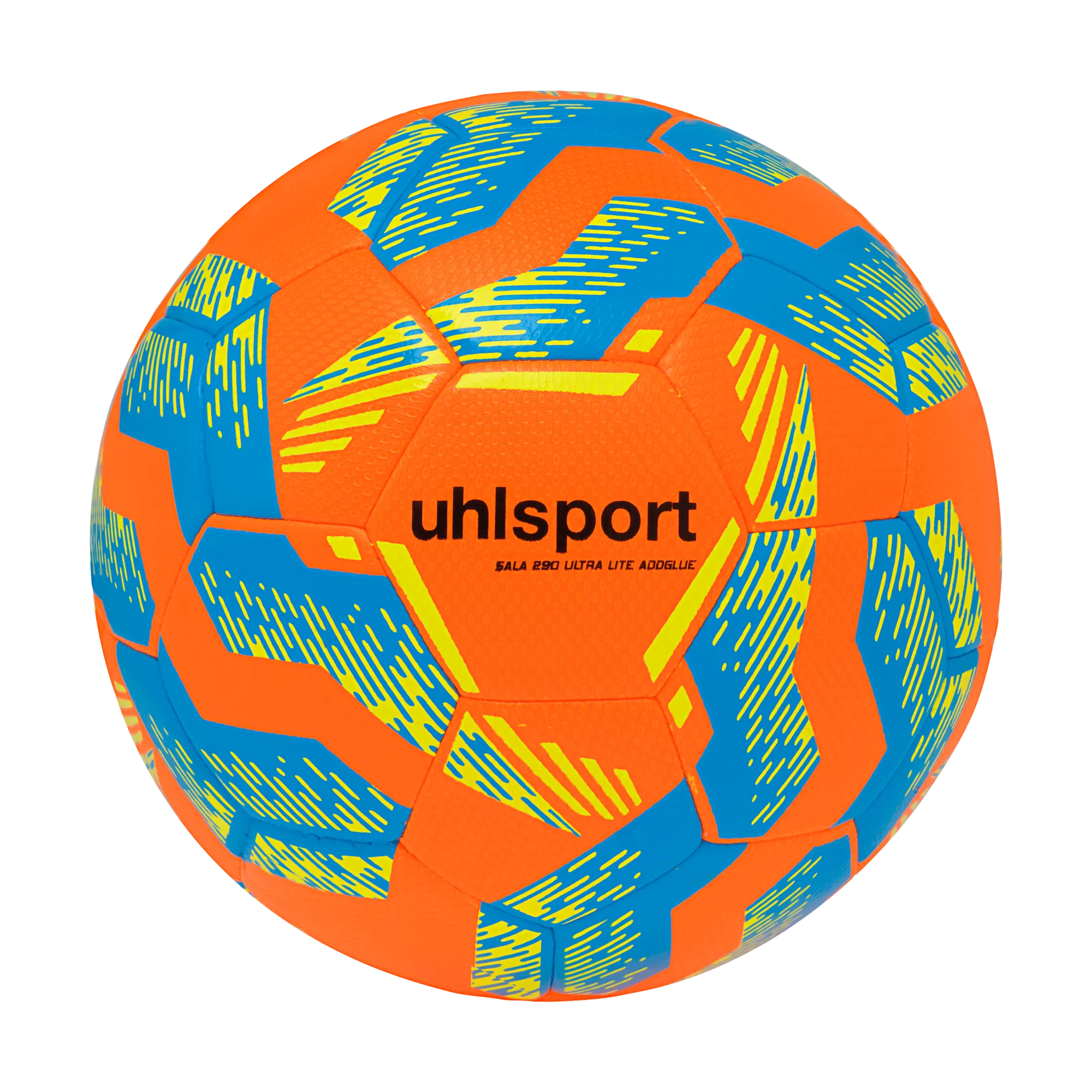 uhlsport Fußball Sala Ultra Lite 290 Addglue Unisex fluo-orange-cyan-fluo-gelb Front #farbe_fluo-orange-cyan-fluo-gelb