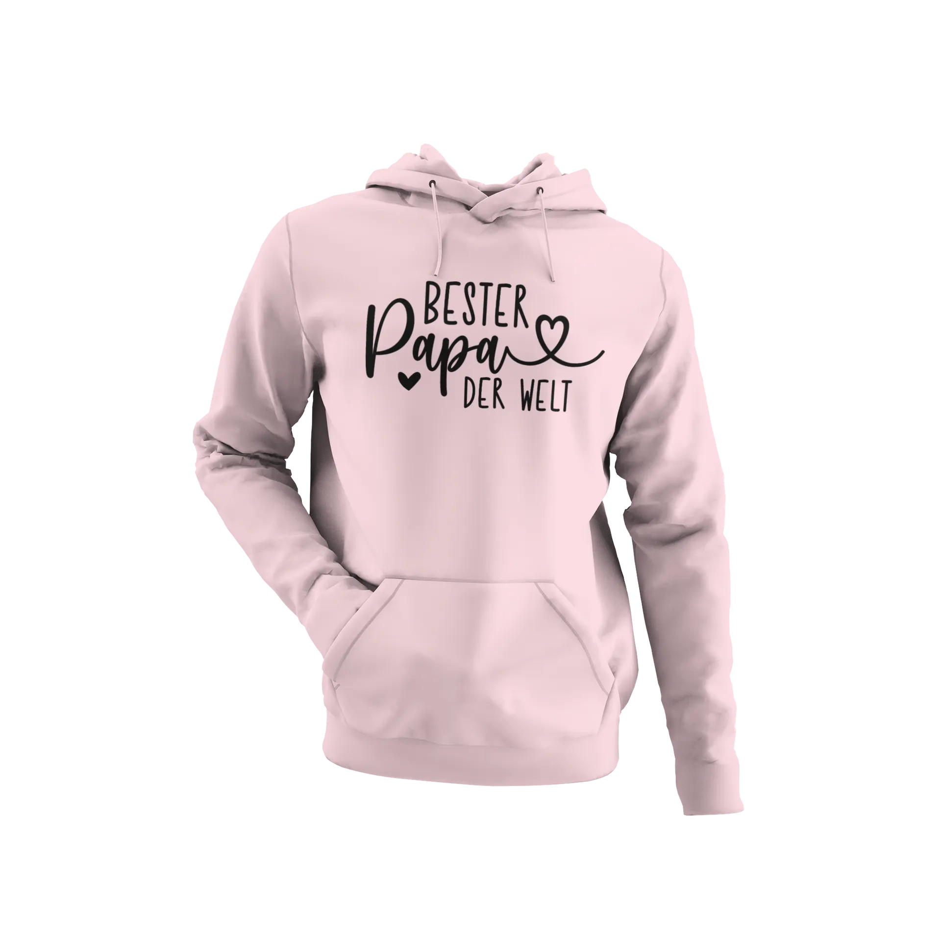 BIGTIME Vatertag Bester Papa der Welt Hoodie Unisex Rosa Front