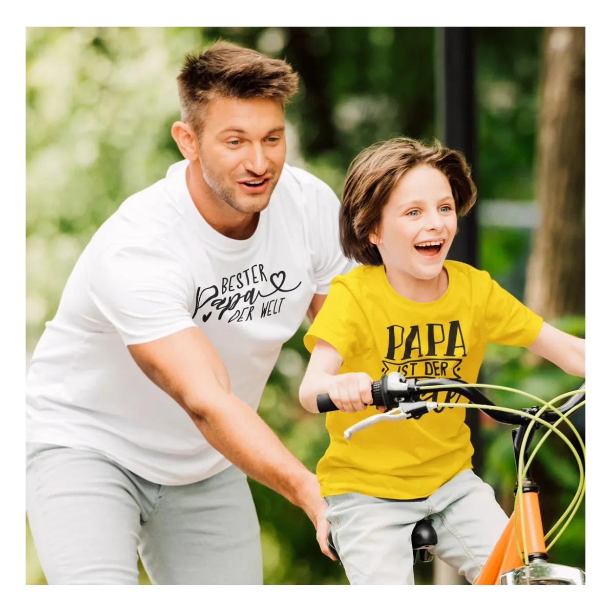 BIGTIME Vatertag Bester Papa der Welt T-Shirt Unisex Weiß Front