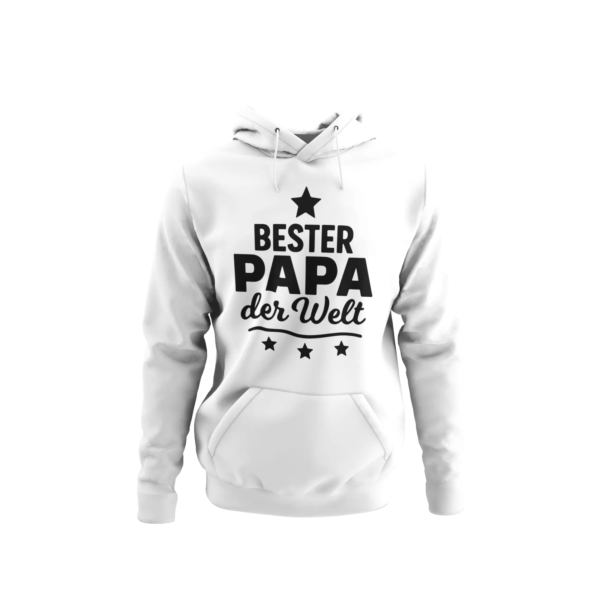 BIGTIME Vatertag Bester Papa Sterne Hoodie Unisex Weiß Front