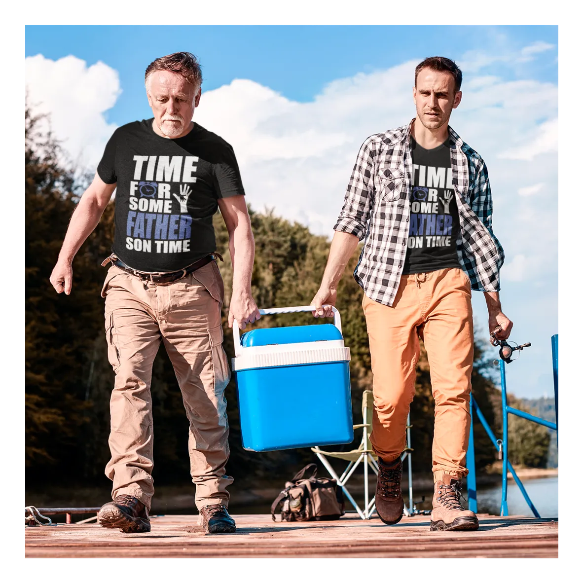 BIGTIME Vatertag Father Son Time T-Shirt Kinder schwarz Front