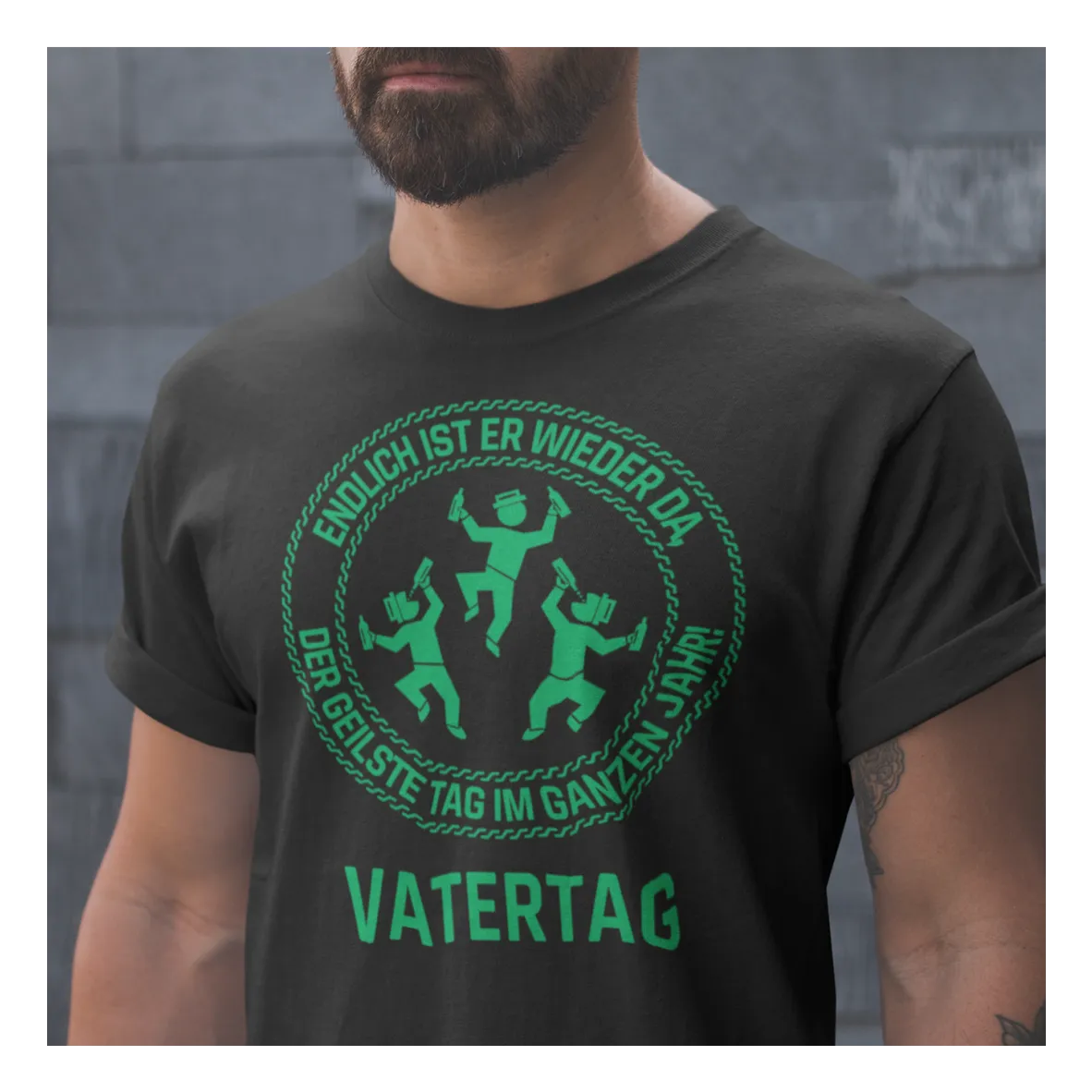 BIGTIME Vatertag Geilste Tag im ganzen Jahr T-Shirt Unisex Schwarz Front