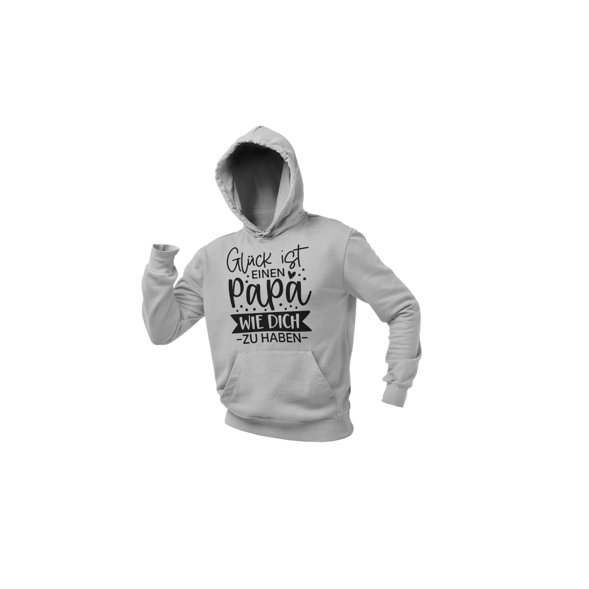 BIGTIME Vatertag Glück ist... - Vatertag Hoodie Unisex Hellgrau Front #farbe_hellgrau