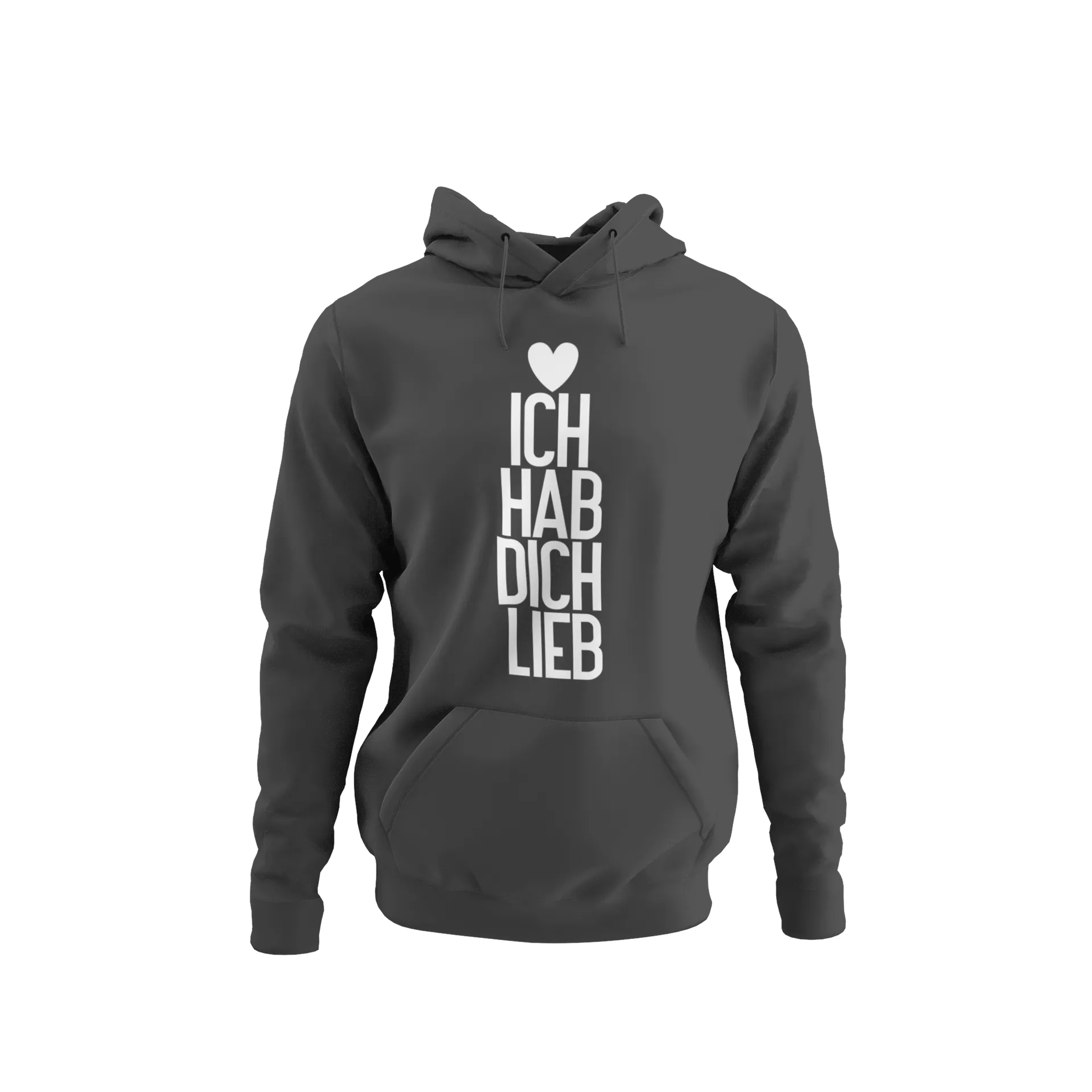 BIGTIME Vatertag Ich hab dich lieb Hoodie Kinder Dunkelgrau Front
