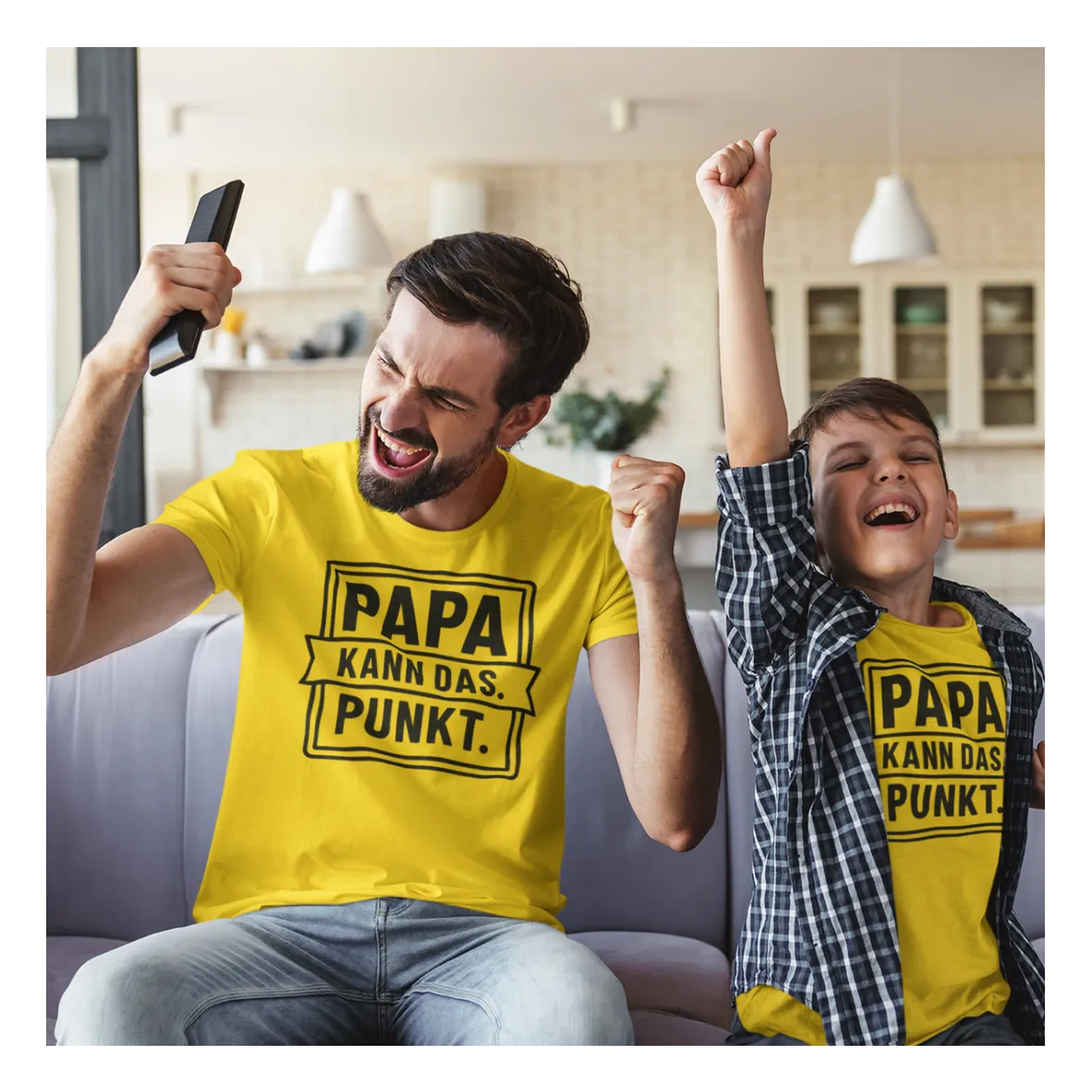 BIGTIME Vatertag Papa kann das T-Shirt Kinder Gelb Front