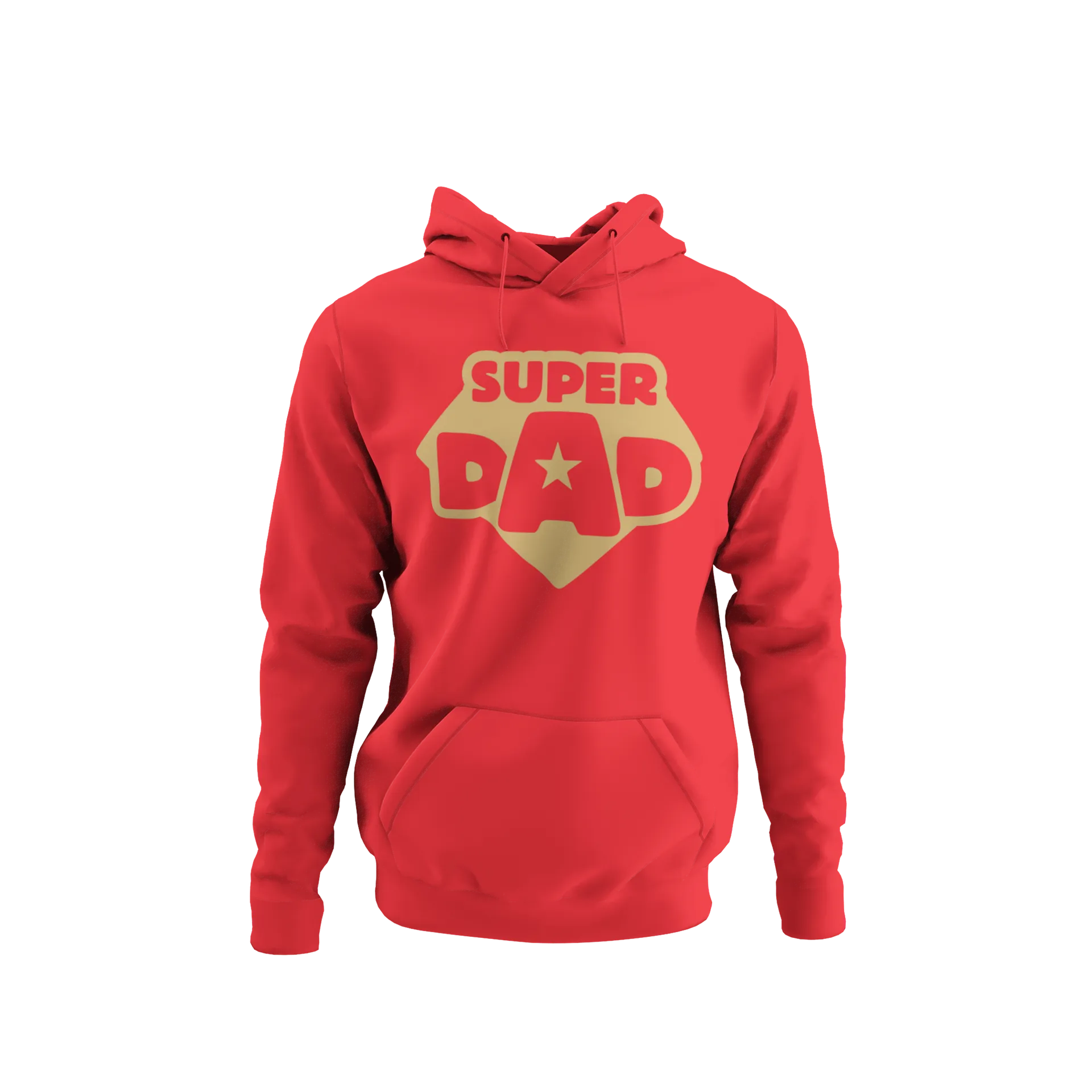 BIGTIME Vatertag Super Dad Hoodie Unisex Rot Front #farbe_rot