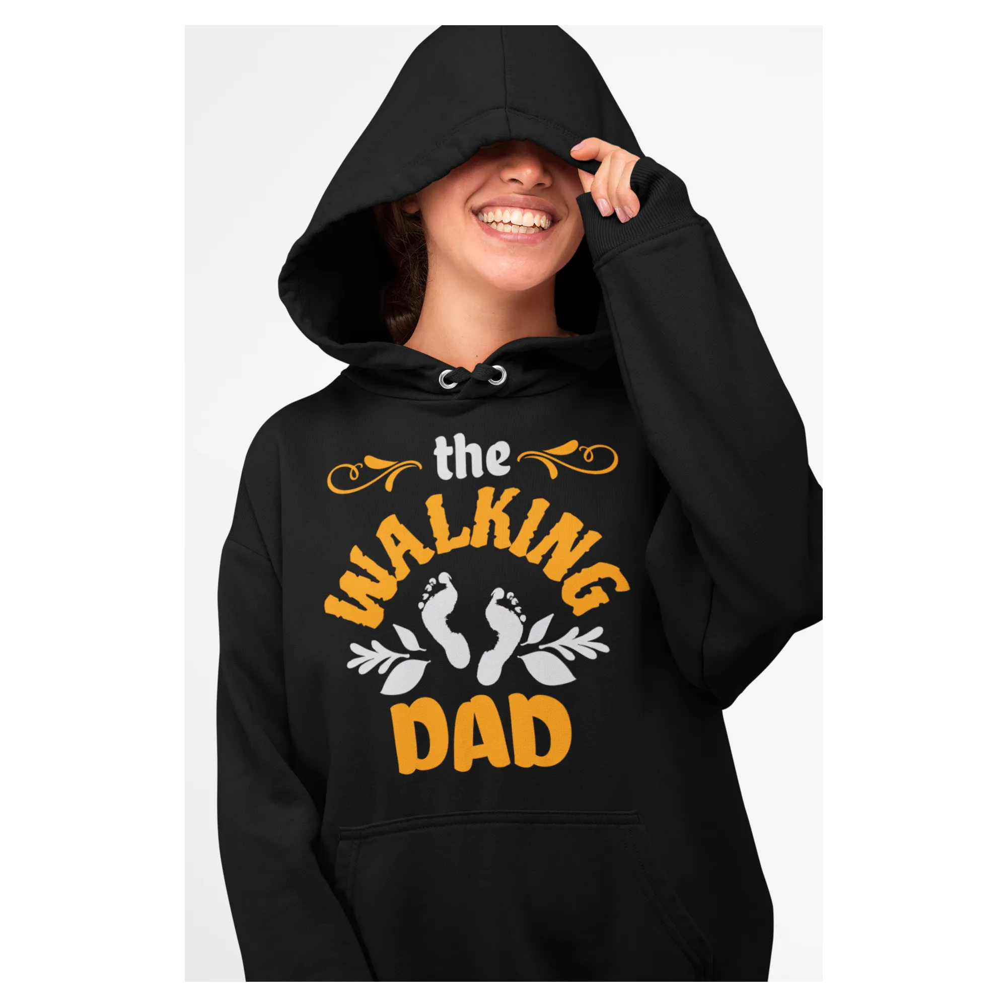 BIGTIME Vatertag The Walking Dad 2 Hoodie Damen schwarz Front #farbe_schwarz