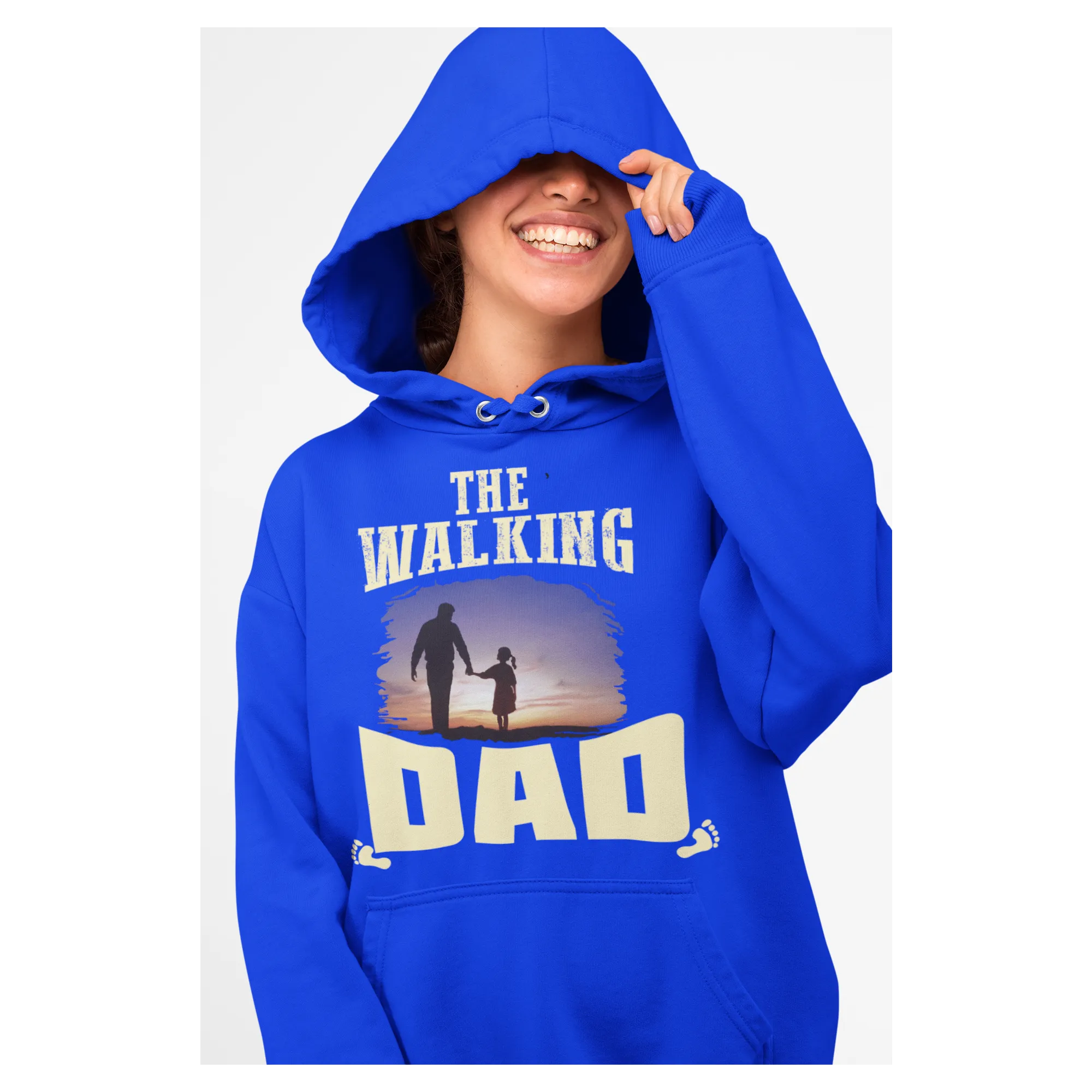 BIGTIME Vatertag The Walking Dad Hoodie Herren royalblau Front #farbe_royalblau