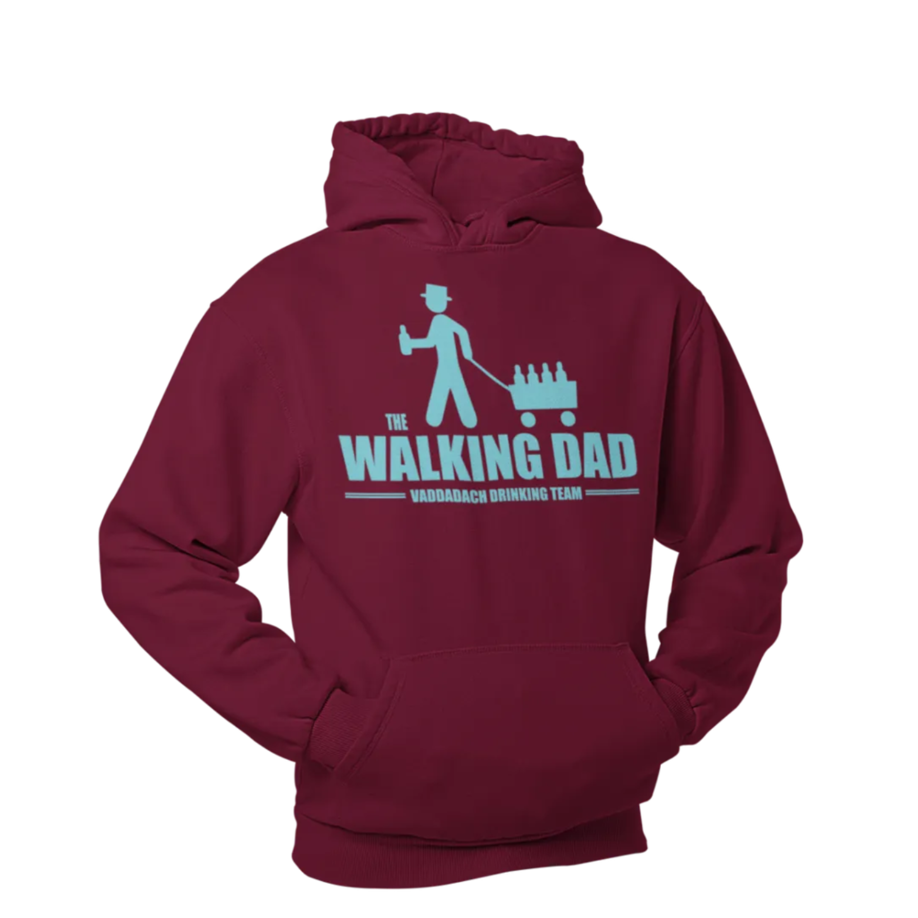 BIGTIME Vatertag Vaddadach Walking Dad Hoodie Unisex Burgundy Front #farbe_burgundy