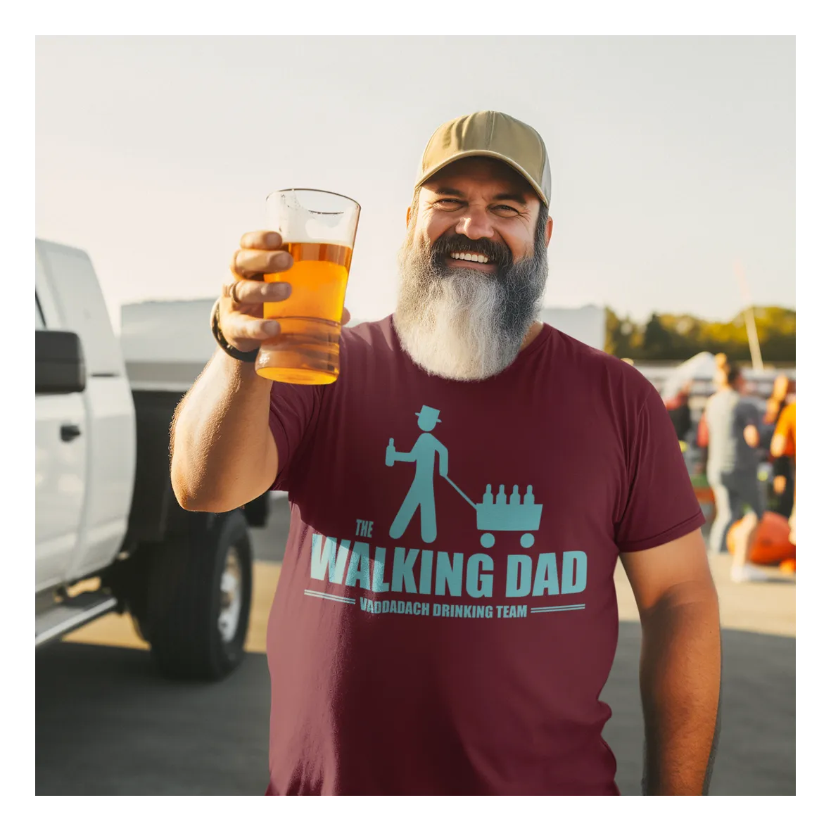 BIGTIME Vatertag Vaddadach Walking Dad T-Shirt Unisex Burgundy Front