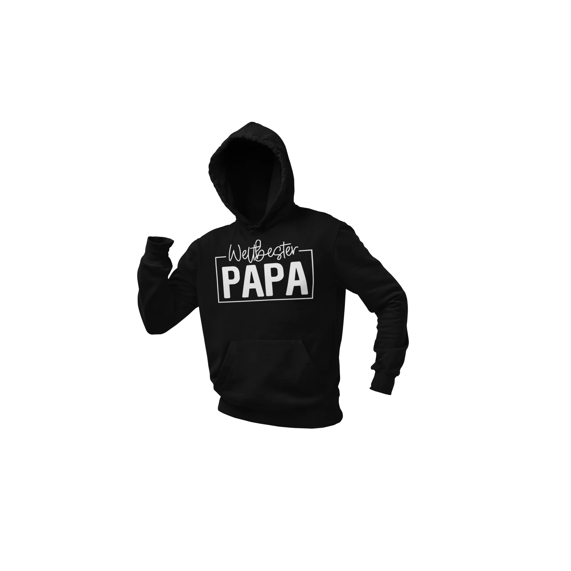 BIGTIME Vatertag Weltbester Papa Hoodie Unisex Schwarz Front #farbe_schwarz