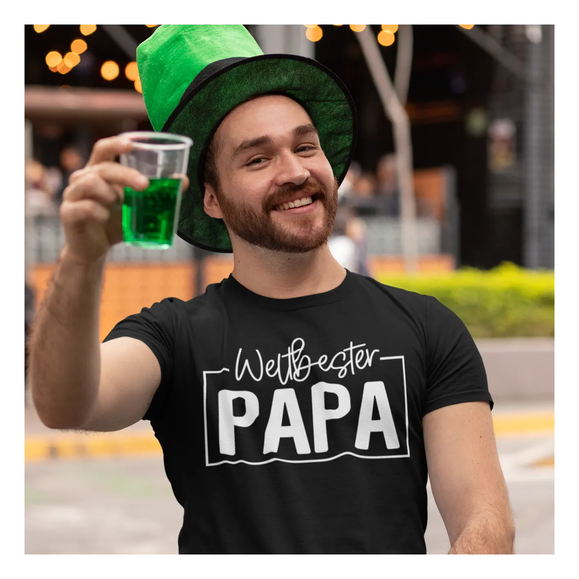BIGTIME Vatertag Weltbester Papa T-Shirt Unisex schwarz Front