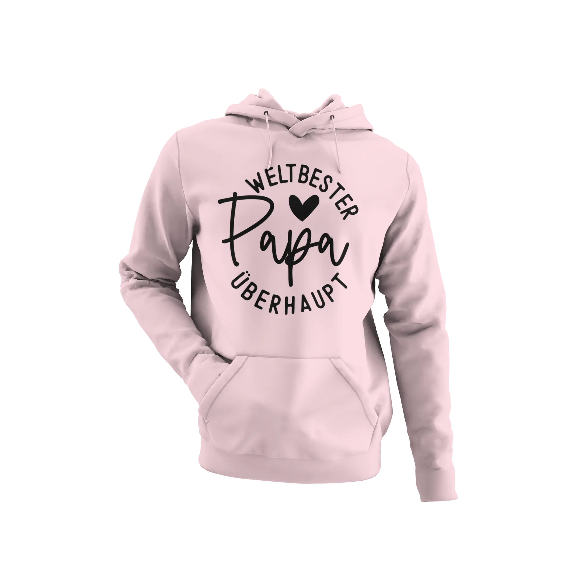 BIGTIME Vatertag Weltbester Papa überhaupt Hoodie Unisex Rosa Front #farbe_rosa