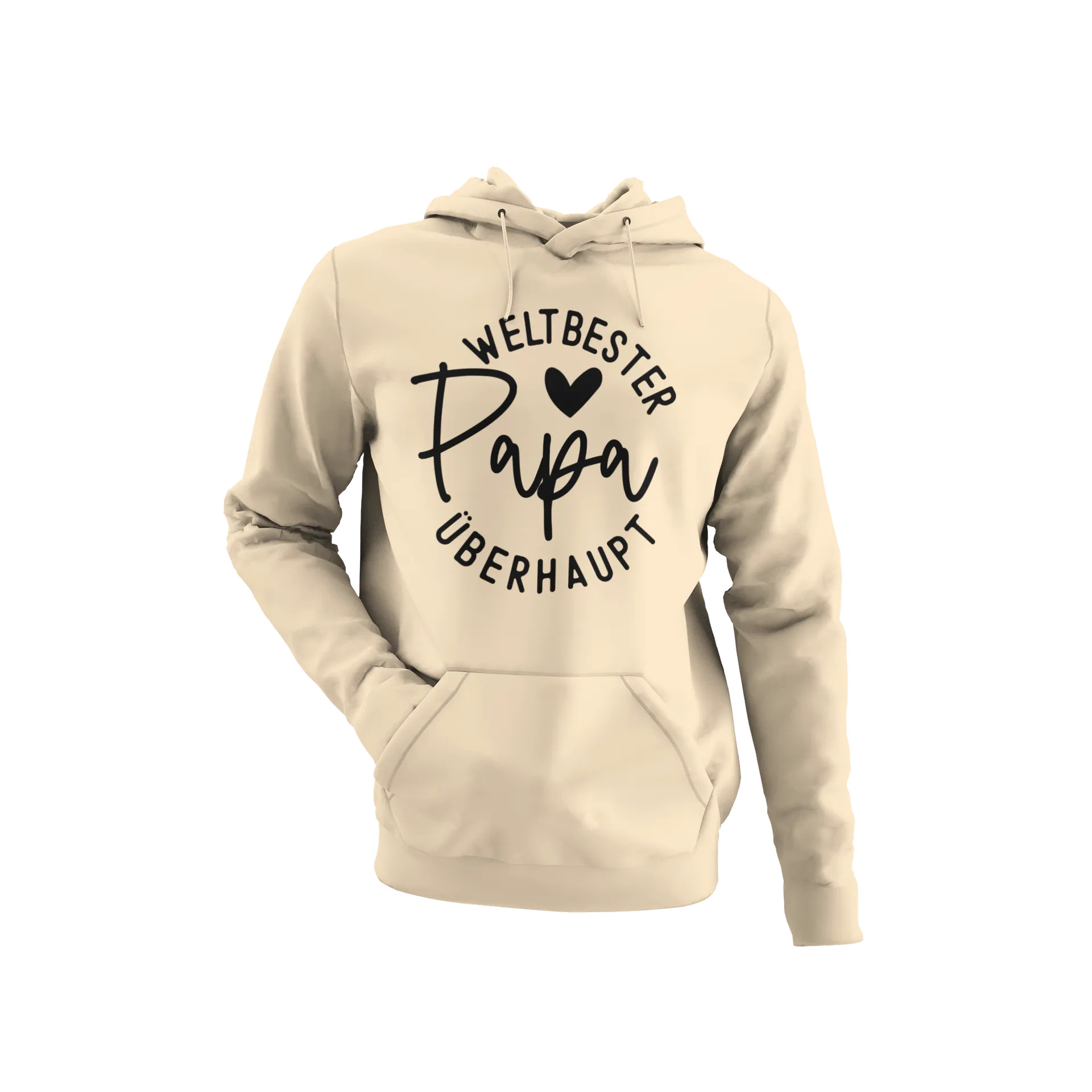 BIGTIME Vatertag Weltbester Papa überhaupt Hoodie Unisex Sand Front #farbe_sand