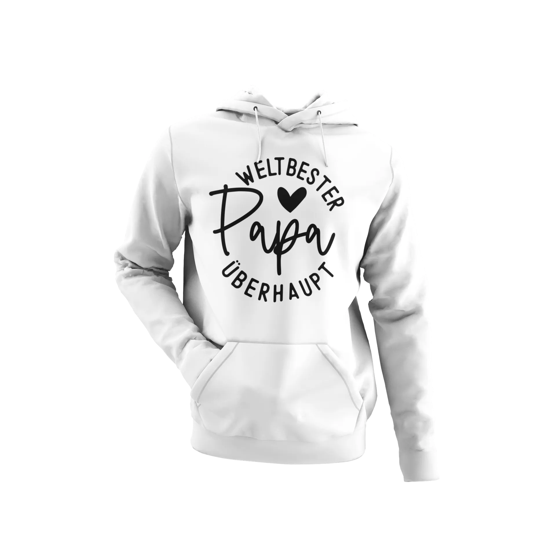 BIGTIME Vatertag Weltbester Papa überhaupt Hoodie Unisex Weiß Front