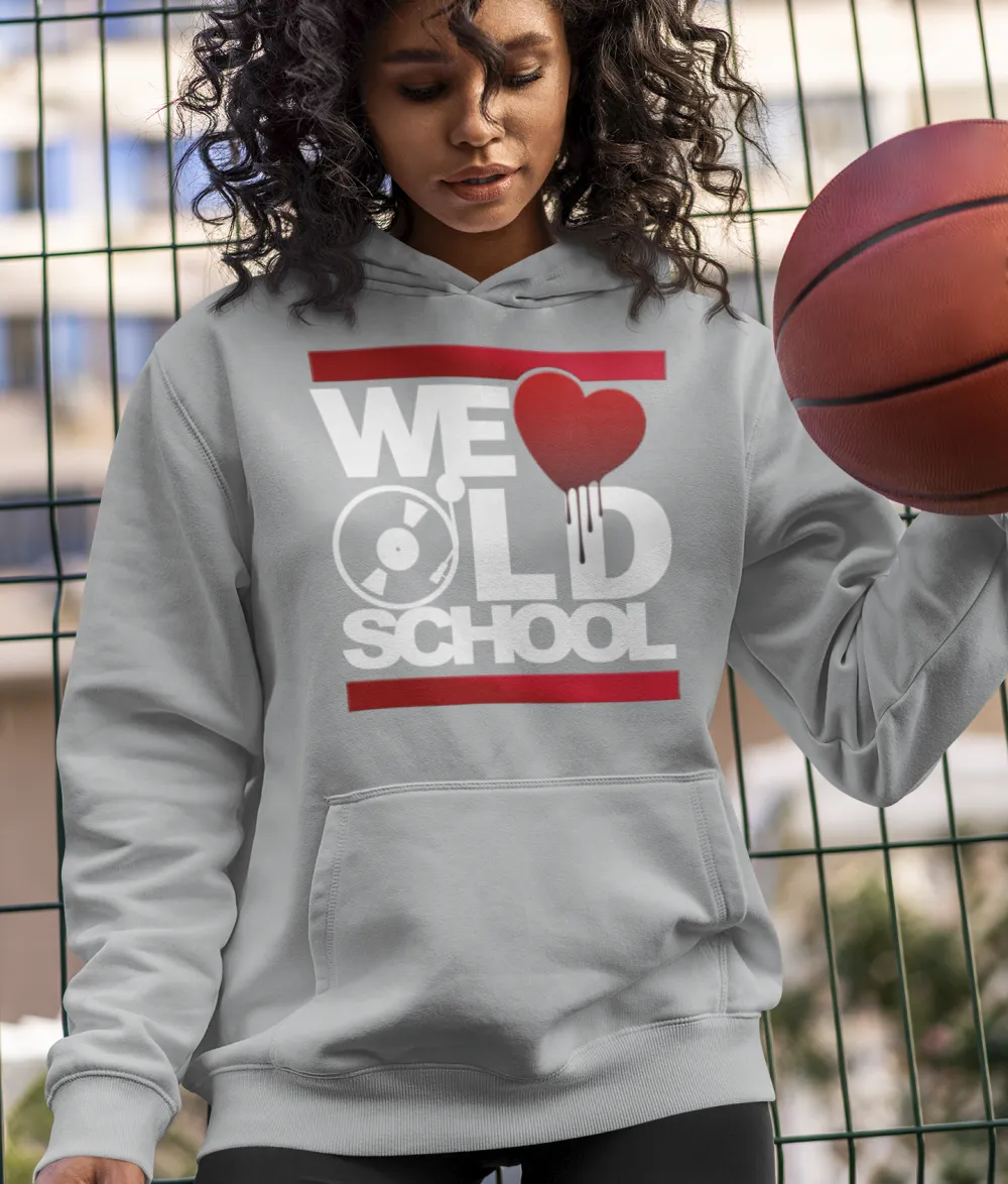 BIGTIME WE LOVE OLDSCHOOL Queen Hooded Sweat grau Front
