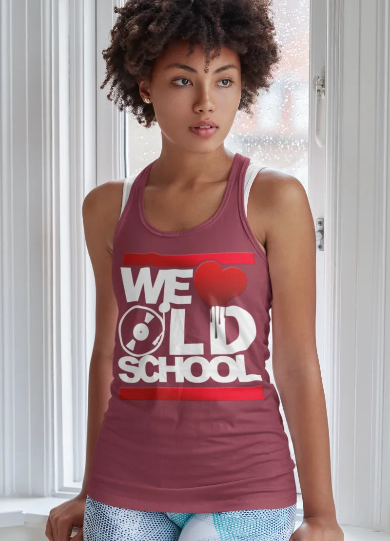 BIGTIME WE LOVE OLDSCHOOL - Women´s Tank Top bordeaux Front #farbe_bordeaux