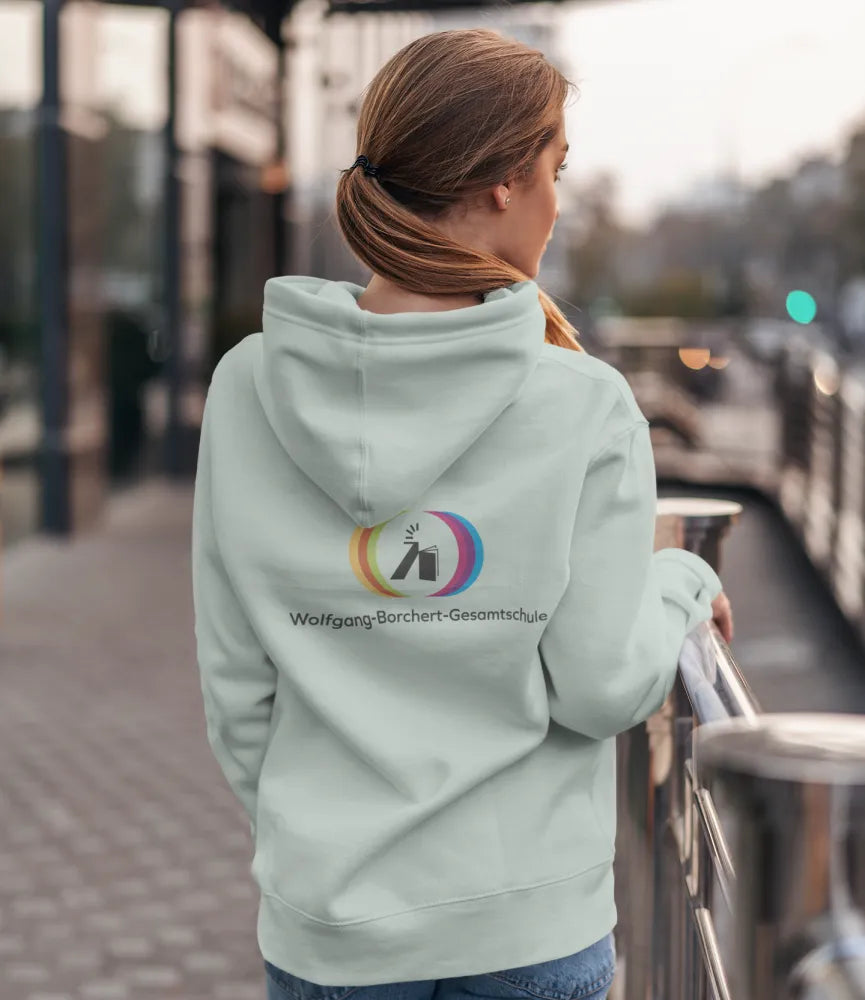 BIGTIME WoBoGe Damen Kapuzenpullover tuerkis Rücken #farbe_tuerkis