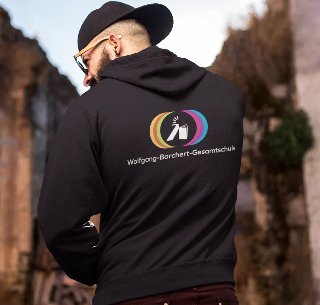 BIGTIME WoBoGe Herren Kapuzenpullover schwarz Rücken #farbe_schwarz