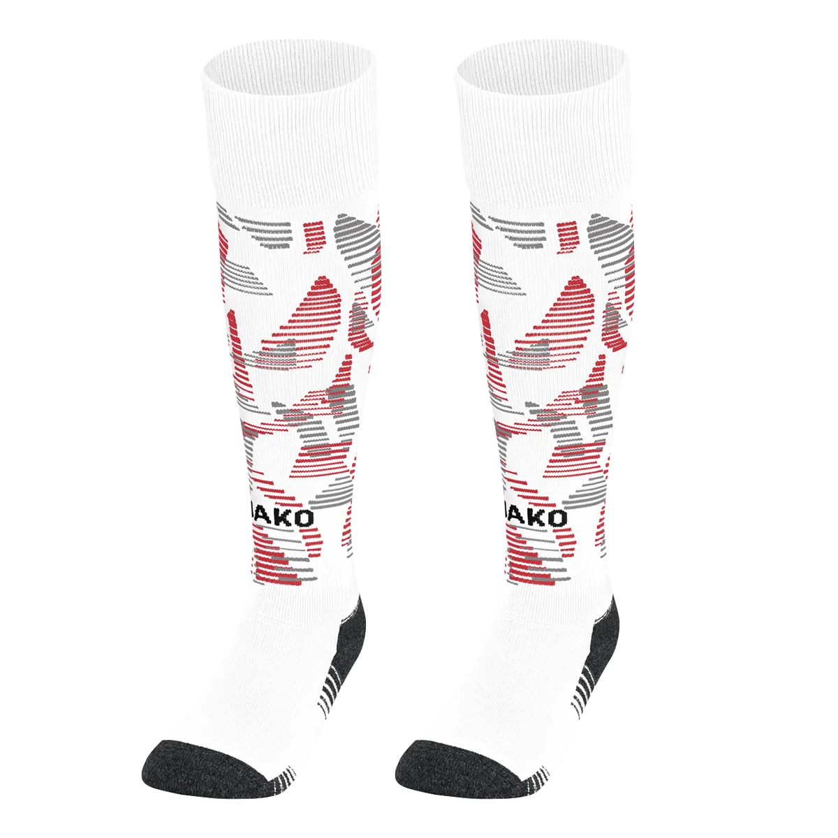 JAKO Stutzenstrumpf Sonic Unisex weiß/rot/grau Front 