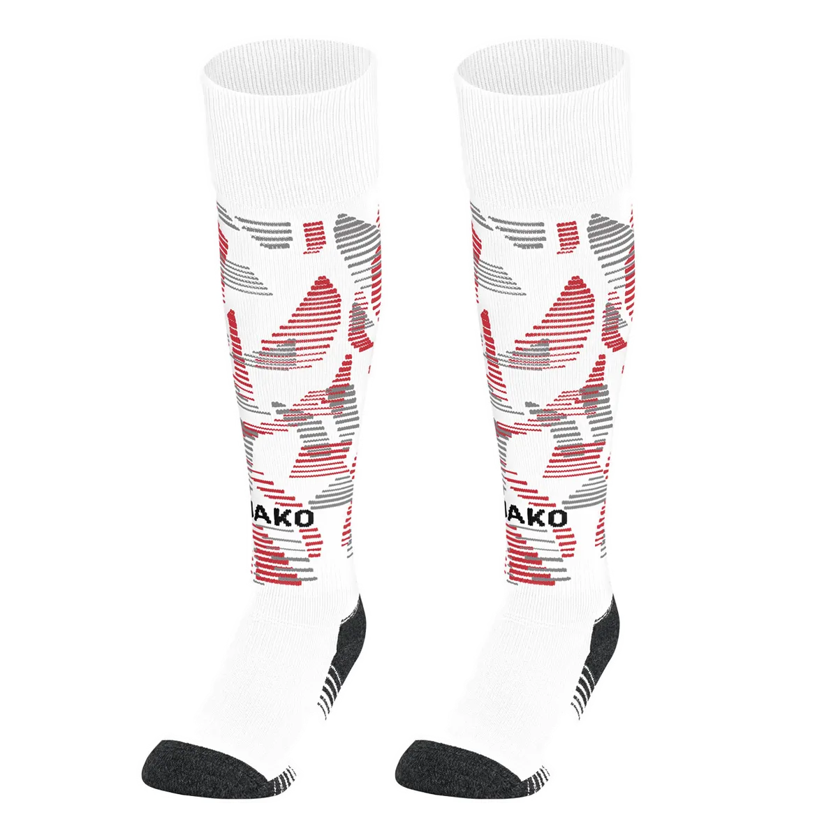 Jako Stutzenstrumpf Sonic Unisex weiß/rot/grau Front 